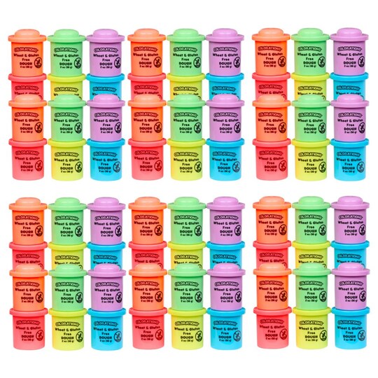 Colorations 72 Wheat & Gluten Free Neon Dough - 6 Colors (2 oz each), Non-Toxic, Play Dough, Bulk Set, Sensory Kit, Party Favors, Classroom Pack